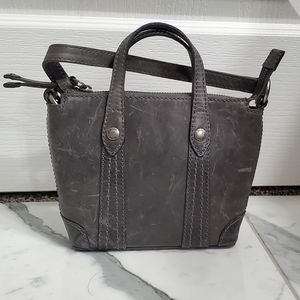 Grey FRYE Melissa Mini Leather Crossbody Shopper